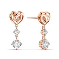Fashion Simple Heart-shaped Drop Earrings Inlaid Zircon Copper Earrings main image 5