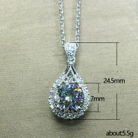 New Luxury Pear Shape Water Drop Pendant Copper Clavicle Chain Wholesale main image 6