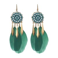 Fashion Ethnic Style Dream Catcher Pattern Braided Feather Alloy Earrings main image 6