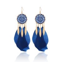 Fashion Ethnic Style Dream Catcher Pattern Braided Feather Alloy Earrings main image 5