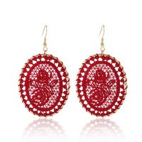 Hollow Winding Dream Catcher Weave Oval Pattern Earrings Wholesale main image 1