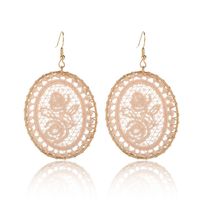 Hollow Winding Dream Catcher Weave Oval Pattern Earrings Wholesale main image 5