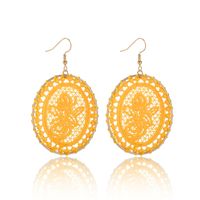 Hollow Winding Dream Catcher Weave Oval Pattern Earrings Wholesale main image 6