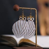 Creative Fashion Feather Earrings Owl Retro Alloy Earrings main image 4