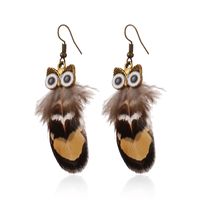 Creative Fashion Feather Earrings Owl Retro Alloy Earrings main image 6