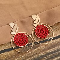 Dream Catcher Flower Boucles D&#39;oreilles Tressées Femme Boucles D&#39;oreilles En Alliage Avec Pompon main image 1