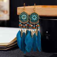 Boho Rice Bead Water Drop Tassel Alloy Earrings Wholesale main image 3