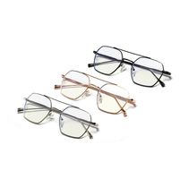 Blu-ray Polygonal Thin Frame Double Beam Hollow Out Flat Mirror Gafas De Mujer Hombres main image 3