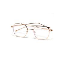 Blu-ray Polygonal Thin Frame Double Beam Hollow Out Flat Mirror Women's Glasses Men's main image 5