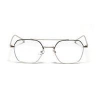 Blu-ray Polygonal Thin Frame Double Beam Hollow Out Flat Mirror Gafas De Mujer Hombres main image 6
