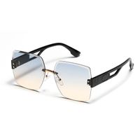 Fashion Polygonal Irregular Diamond Frameless Hollow Temple Sunglasses Wholesale main image 1