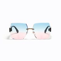Fashion Polygonal Irregular Diamond Frameless Hollow Temple Sunglasses Wholesale main image 6