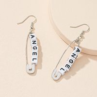 Paper Clip Pin Letter Earrings Simple Pin Alloy Earrings main image 2