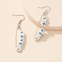 Paper Clip Pin Letter Earrings Simple Pin Alloy Earrings main image 3