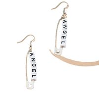 Paper Clip Pin Letter Earrings Simple Pin Alloy Earrings main image 6