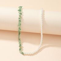 Cadena De Clavícula Fuerte Con Costuras Irregulares De Perlas Coreanas Y Grava main image 3