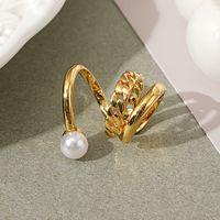 Korean Fashion Niche Copper Pearl Ear Clip Wholesale main image 5