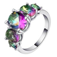 Fashion Color Zircon Fashion Shaped Copper Rings Jewelry Wholesale sku image 1