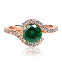 Fashion Classic Copper Plated Rose Gold Micro-set Zircon Ring Wholesale sku image 4