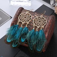 1 Pair Ethnic Style Color Block Plating Alloy Feather · Drop Earrings main image 3