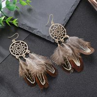 1 Pair Ethnic Style Color Block Plating Alloy Feather · Drop Earrings sku image 6