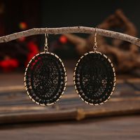 Hollow Winding Dream Catcher Weave Oval Pattern Earrings Wholesale sku image 3