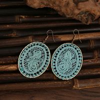 Hollow Winding Dream Catcher Weave Oval Pattern Earrings Wholesale sku image 9