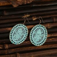 Hollow Winding Dream Catcher Weave Oval Pattern Earrings Wholesale sku image 12