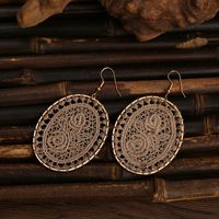 Hollow Winding Dream Catcher Weave Oval Pattern Earrings Wholesale sku image 15