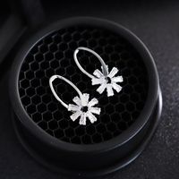 Boucles D&#39;oreilles Coréennes En Alliage De Flocon De Neige Coeur Géométrique Plein Diamant Long Pompon sku image 15