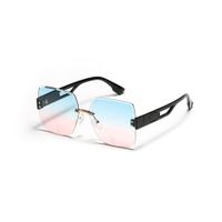 Fashion Polygonal Irregular Diamond Frameless Hollow Temple Sunglasses Wholesale sku image 3