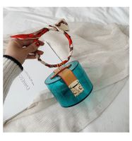 Fashion Jelly Transparent Bucket Fashion Lock Ring Handbag 13*10*13cm sku image 2