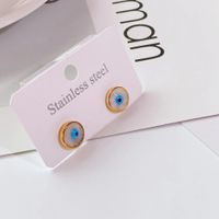 Fashion Trend New Titanium Steel Gold Simple Eye Shape Earrings main image 5