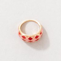 New Color Dripping Oil Plaid Fashion Alloy Thick Single Ring main image 5