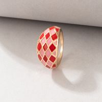 New Color Dripping Oil Plaid Fashion Alloy Thick Single Ring main image 6