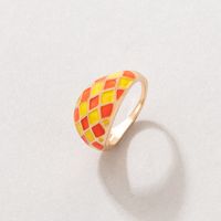 New Color Dripping Oil Plaid Fashion Alloy Thick Single Ring sku image 2