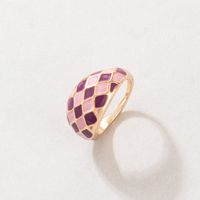 New Color Dripping Oil Plaid Fashion Alloy Thick Single Ring sku image 3