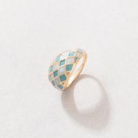 New Color Dripping Oil Plaid Fashion Alloy Thick Single Ring sku image 5