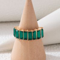 Fashion Rectangular Multi-color Diamond Alloy Single Ring Female main image 10