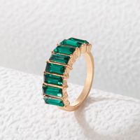 Fashion Rectangular Multi-color Diamond Alloy Single Ring Female main image 5