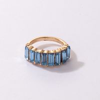 Fashion Rectangular Multi-color Diamond Alloy Single Ring Female sku image 9