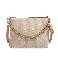 Vintage Straw Fashionable  Trendy Small Daisy Shoulder Handbag 23.5*18.5*8.5cm main image 6