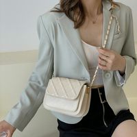 Lingge Indentation Fashion Women's Bag Simple Chain Small Square Bag 19*16*10cm main image 5
