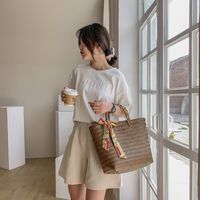 Straw Large-capacity Spring And Summer New Simple Tote Bag 40*29*11cm main image 4