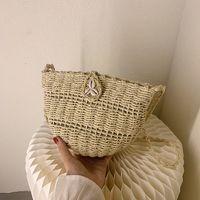 Sac À Bandoulière Seau En Rotin Tissé Paille Vintage 23 * 17 * 12cm main image 2