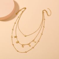 Fashion Alloy Letter Angel Simple Stacking Multi-layer Love Necklace Clavicle Chain main image 2