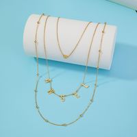 Fashion Alloy Letter Angel Simple Stacking Multi-layer Love Necklace Clavicle Chain main image 3