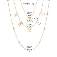Fashion Alloy Letter Angel Simple Stacking Multi-layer Love Necklace Clavicle Chain main image 6