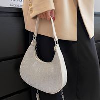2022 New Fashion Rhinestone Shoulder Messenger Chain Crescent Bag 25.5*7.5*23cm main image 4