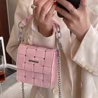 New Fashion Woven One-shoulder Small Square Chain Messenger Bag 14*18*5cm main image 5